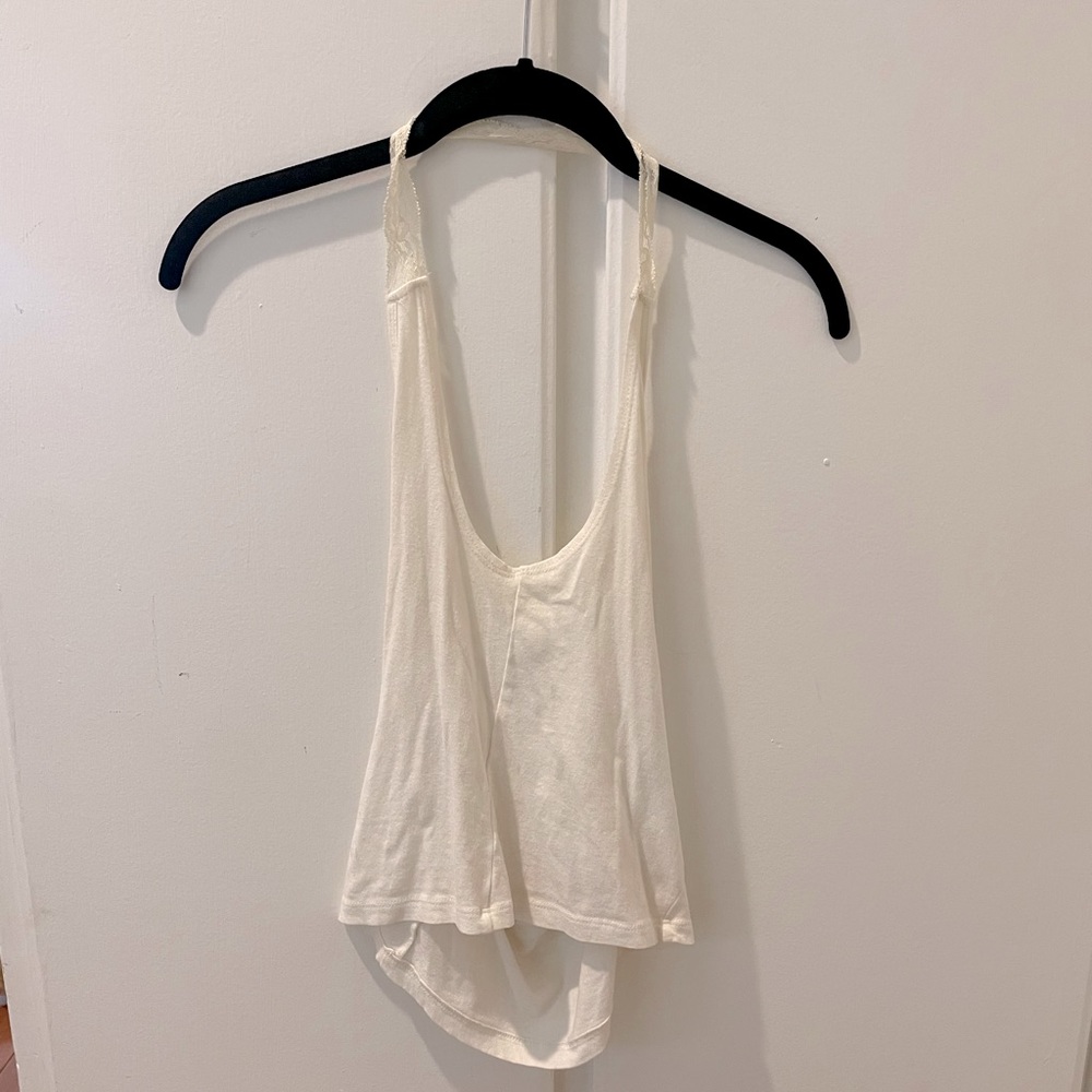 Mouchette small white halter tank top
